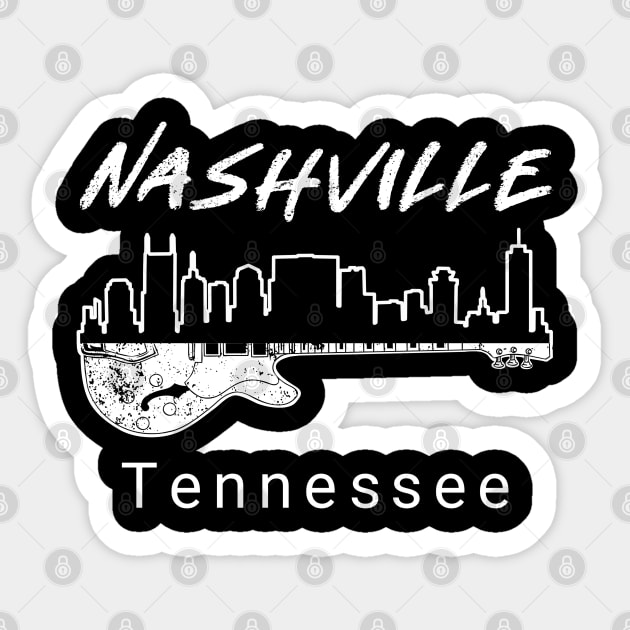 Souvenir Nashville Tn Guitar Country Music Nashville Sticker by PomegranatePower